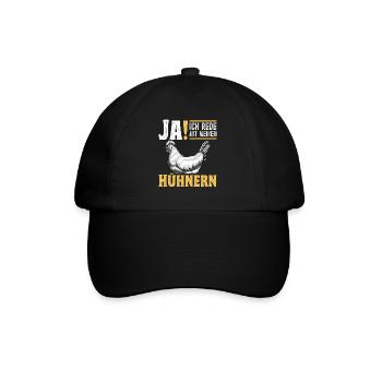 Hühnerbauer Huhn Hühner Gott - Baseballkappe - Schwarz/Schwarz - Vorne