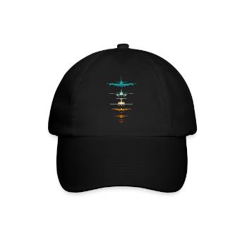 Silhouette d’avions pour pilote, instructeur de vol - Casquette classique - noir/noir - Devant
