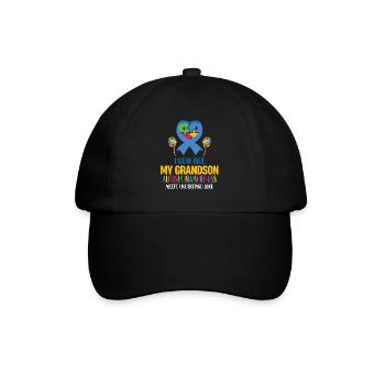 I Wear Blue For My Grandson Autism Granny Adhd - Baseball Cap - black/black - Front