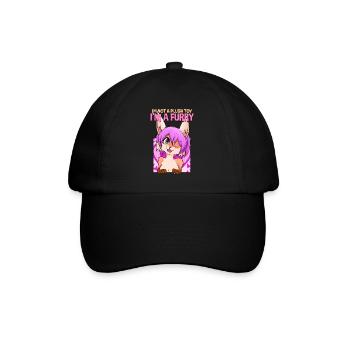 I'm not a plush toy I'm a Furry I Furries Fandom - Baseball Cap - black/black - Front