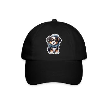 Bernese Mountain Dog puppy in winter - Baseball Cap - black/black - Front