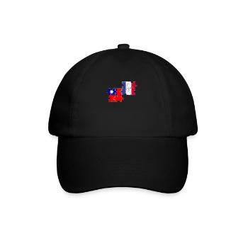 Taiwan France Vintage Flag French Taiwanese - Baseball Cap - black/black - Front
