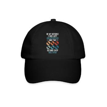 Vinyl Schallplatte Sammler DJ Geschenk - Baseballkappe - Schwarz/Schwarz - Vorne