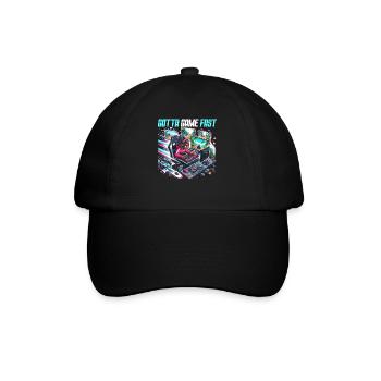Speedrunning Video Game Player Gamer Gaming - Baseball Cap - black/black - Front