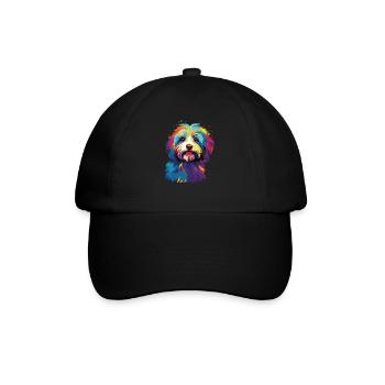 Aquarelle Coloré Bichon Havanais - Casquette classique - noir/noir - Devant