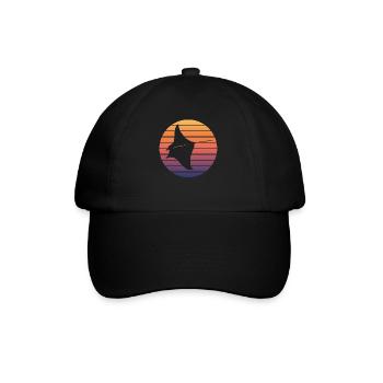 Mantarochen Sonnenuntergang Farbenspiel - Baseballkappe - Schwarz/Schwarz - Vorne