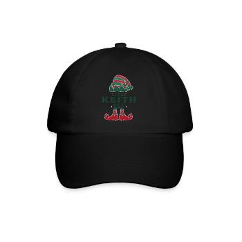 Der Keith Elf Pyjama für lustige Weihnachtsfeiertage - Baseballkappe - Schwarz/Schwarz - Vorne