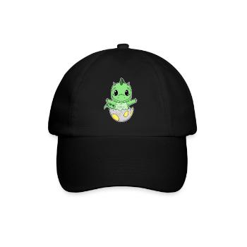 Dinosaur Egg Dino Baby Motif - Baseball Cap - black/black - Front