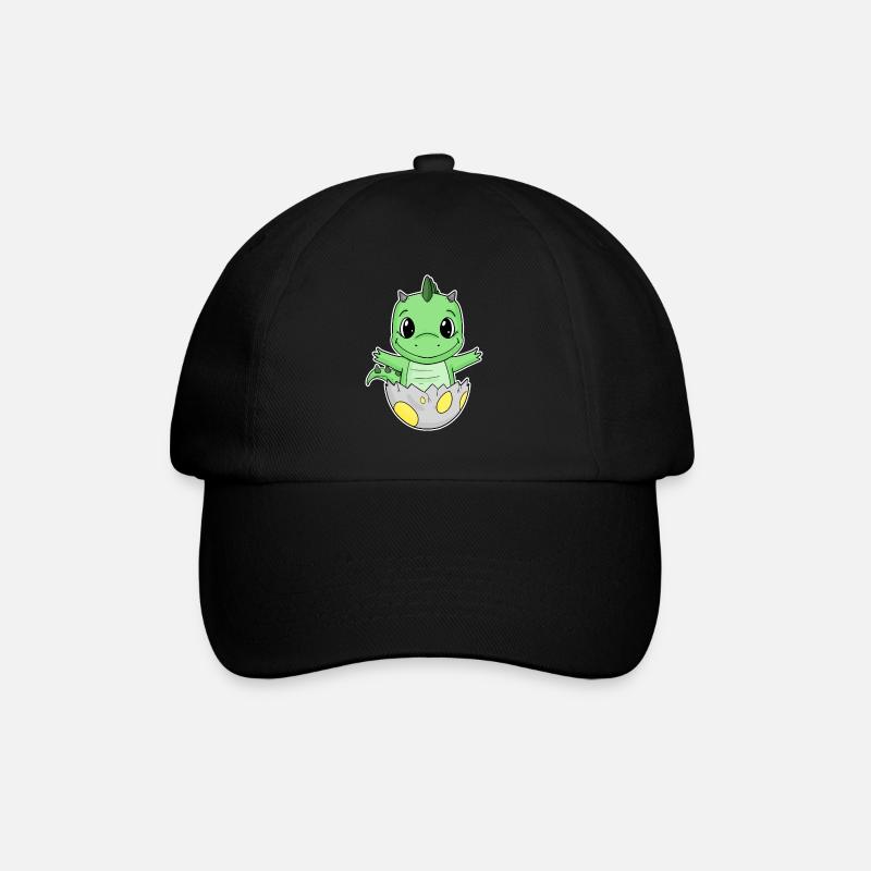Dinosaurier Ei Dino Baby Motiv - Baseballkappe - Schwarz/Schwarz