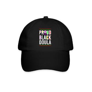 Doula Birth Worker Proud Black - Baseballkappe - Schwarz/Schwarz - Vorne