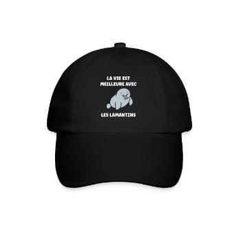 Drôle bébé minimaliste simple petit lamantin - Casquette classique - noir/noir - Devant