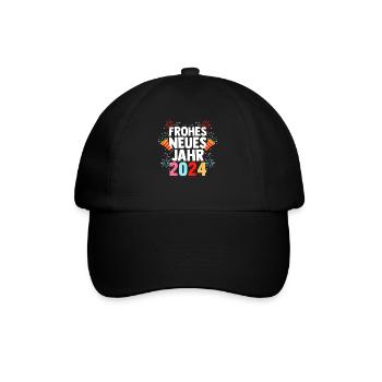 Frohes Neues Jahr Silvester 2024 - Baseballkappe - Schwarz/Schwarz - Vorne