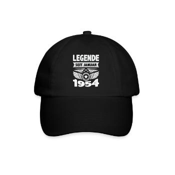 Januar 1954 Legende seit 70 Jahren Mann Frau - Baseballkappe - Schwarz/Schwarz - Vorne
