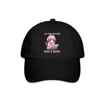 Kawaii Girl Anime Manga Girl Cat - Baseball Cap - black/black - Front