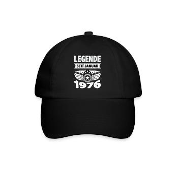 Januar 1976 Legende seit 48 Jahren Mann Frau - Baseballkappe - Schwarz/Schwarz - Vorne