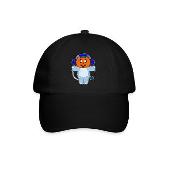Nilpferd Halloween Musik - Baseballkappe - Schwarz/Schwarz - Vorne