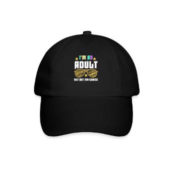 Ich bin erwachsen, aber nicht freiwillig - Baseballkappe - Schwarz/Schwarz - Vorne