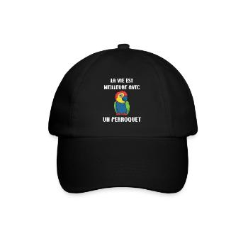 Humour petit perroquet - Casquette classique - noir/noir - Devant