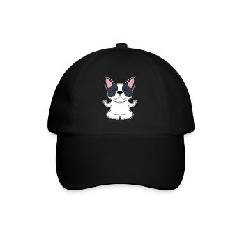 Yoga - Motif de chien bouledogue français - Casquette classique - noir/noir - Devant