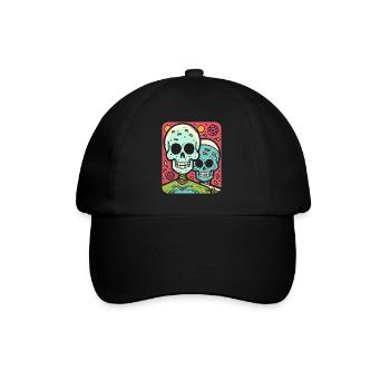 Crânes pop modernes et partenariat contre amour - Casquette classique - noir/noir - Devant