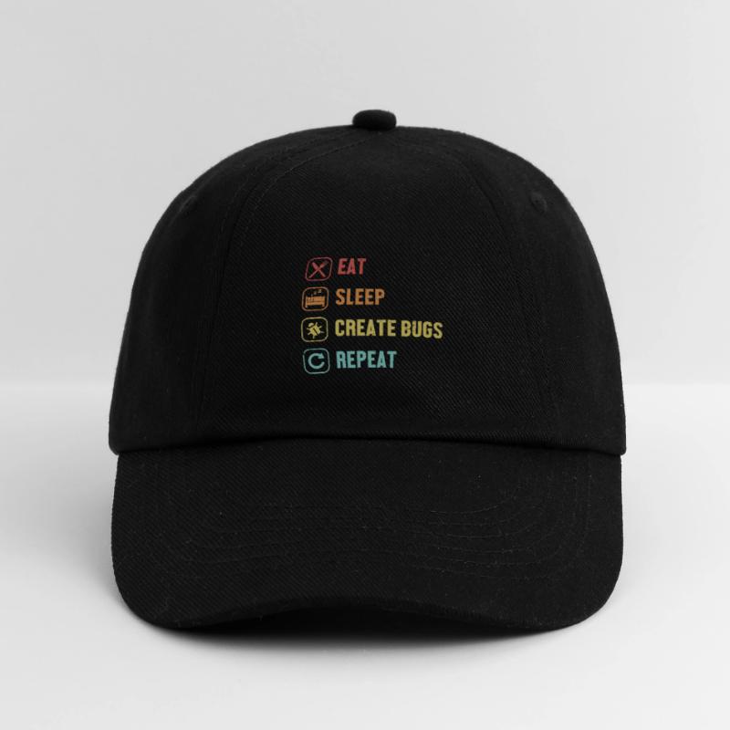 Eat Sleep Create Bugs Repeat Developer Coder Baseballkappe