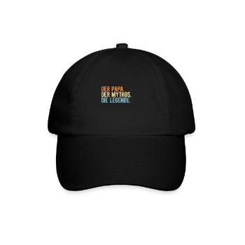 Der Papa Mythos Legende Personalisiert Geschenk - Baseballkappe - Schwarz/Schwarz - Vorne
