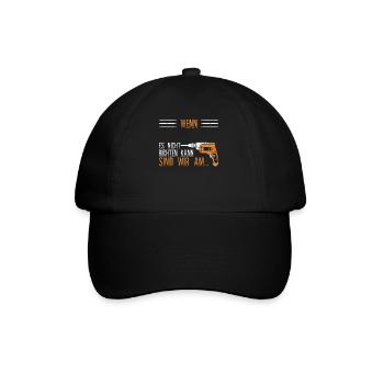Personalisierbar Handwerker Name Geschenk Papa - Baseballkappe - Schwarz/Schwarz - Vorne
