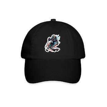 Skifahrer - Baseballkappe - Schwarz/Schwarz - Vorne