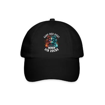Kann Dich Nicht Hören Ich Zocke Zocker Headset - Baseballkappe - Schwarz/Schwarz - Vorne
