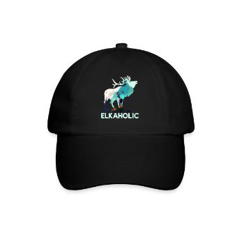 Elchjagd Elkaholic Jäger - Baseballkappe - Schwarz/Schwarz - Vorne