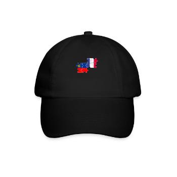 Liechtenstein Frankreich Flagge Liechtensteiner - Baseballkappe - Schwarz/Schwarz - Vorne