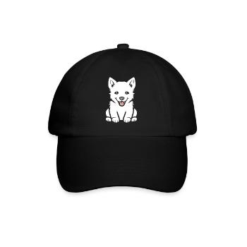 Humor little husky - Baseball Cap - black/black - Front