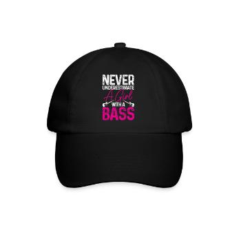 Bassist Bass Gitarre Lustiges Geschenk - Baseballkappe - Schwarz/Schwarz - Vorne