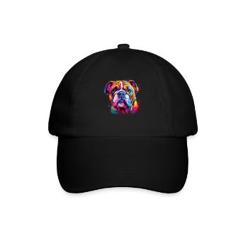 Aquarelle colorée bouledogue américain - Casquette classique - noir/noir - Devant