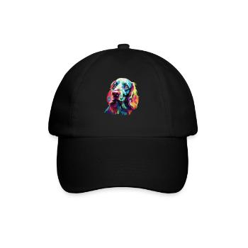 Aquarelle colorée Setter anglais - Casquette classique - noir/noir - Devant