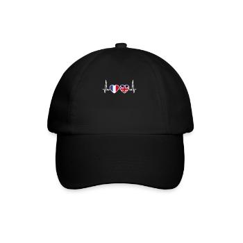 France Royaume-Uni Heartbeat Flag Français - Casquette classique - noir/noir - Devant