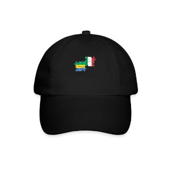 Gabon, Italy, flag, Italian, Gabonese - Baseball Cap - black/black - Front