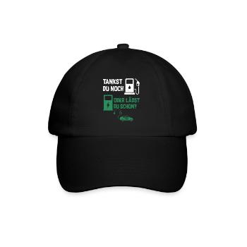Tankst Du Noch Oder Lädst Du Schon? - Baseballkappe - Schwarz/Schwarz - Vorne