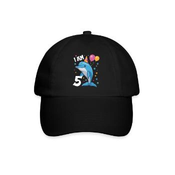 I'm 5 years old Dolphins Delfin 5th birthday - Baseball Cap - black/black - Front