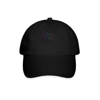 Trio Manta Rays Neon Contour - Baseball Cap - black/black - Front