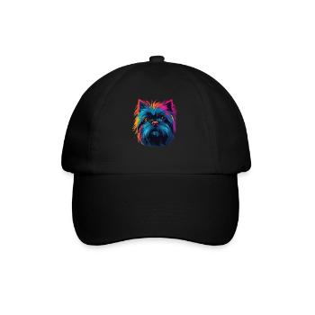 Aquarelle colorée Affenpinscher - Casquette classique - noir/noir - Devant