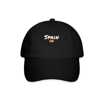 Spain Spanien Spanische Flagge Spanier - Baseballkappe - Schwarz/Schwarz - Vorne