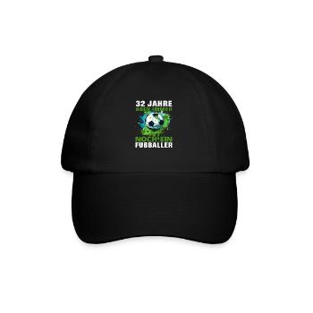Fußball Fußballspieler 32 Geburtstag Fußballer - Baseballkappe - Schwarz/Schwarz - Vorne