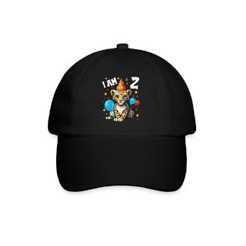 2nd Birthday I'm 2 Years Old Leopard Leopard - Baseball Cap - black/black - Front