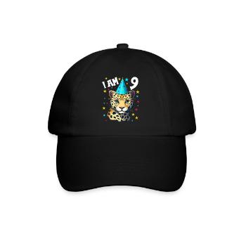 J’ai 9 ans Léopard Léopard 9e anniversaire - Casquette classique - noir/noir - Devant