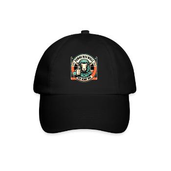 Schaf Motivation Prüfung Glück Spruch Geschenk - Baseballkappe - Schwarz/Schwarz - Vorne