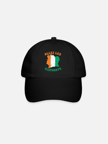Les Elephants Maillot Football Côte D'ivoire 2024 - Casquette classique - noir/noir