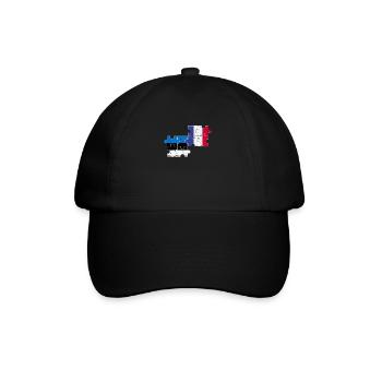 Estland Frankreich Vintage Flagge Französisch Este - Baseballkappe - Schwarz/Schwarz - Vorne