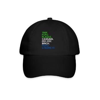 Sierra Leone Flag West African Food Yam Fufu - Baseball Cap - black/black - Front