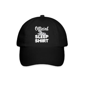 Weißer Tiger Offizielles Schlafshirt Faul Relax - Baseballkappe - Schwarz/Schwarz - Vorne